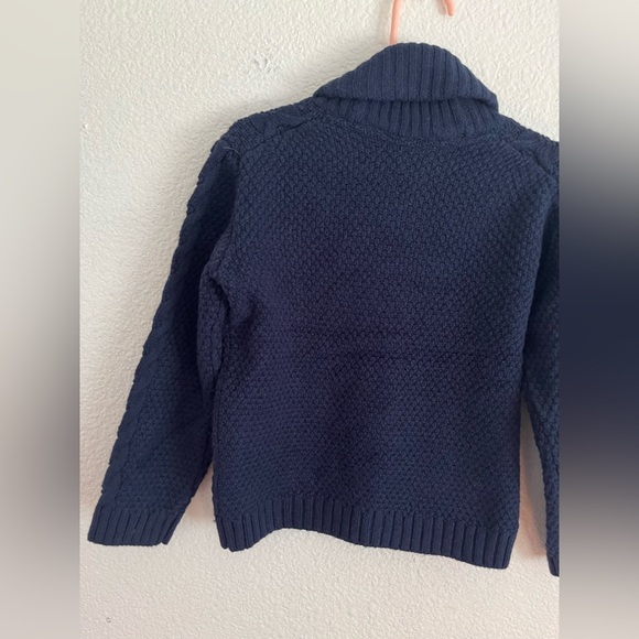 Janie & Jack Cotton Wool Blend Cable Knit Toddler Sweater Blue 2T - Picture 7 of 10